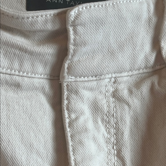 Ann Taylor Cream Wide Leg Jeans - Picture 5 of 7